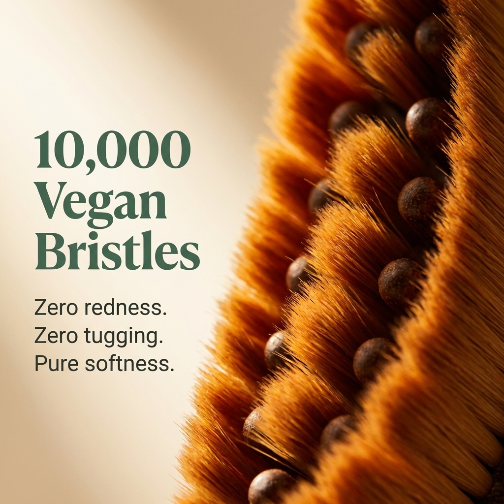 10,000 vegan bristles macro close-up showing ultra-soft fibers