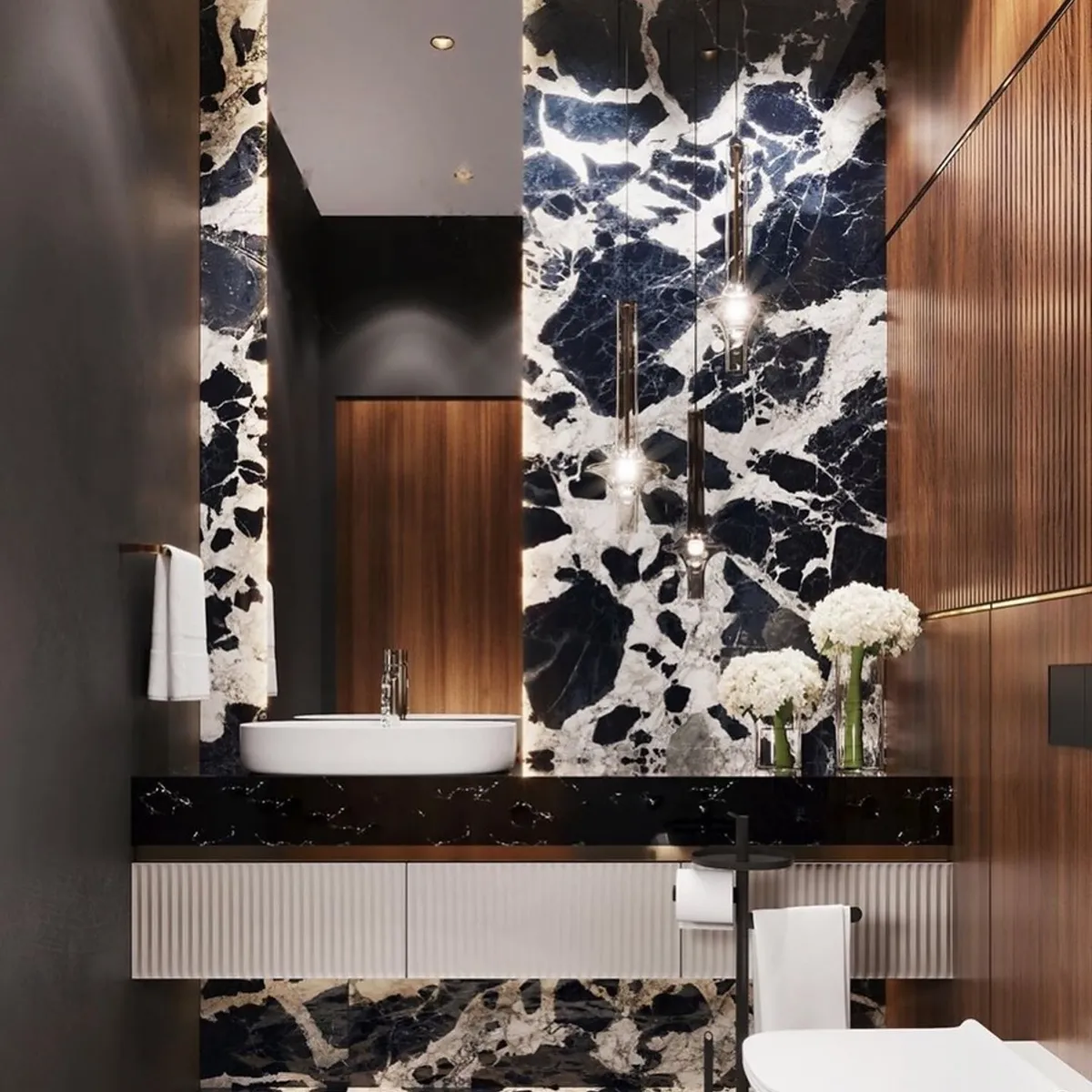 Salle de bain moderne en marbre